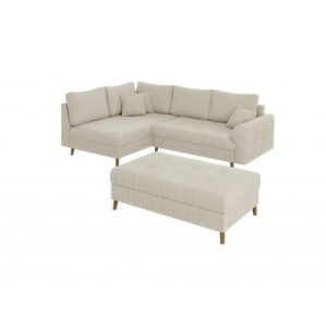 Divano Angolare Ariella 4 Posti con Pouf Coordinato – Elegante e Moderno