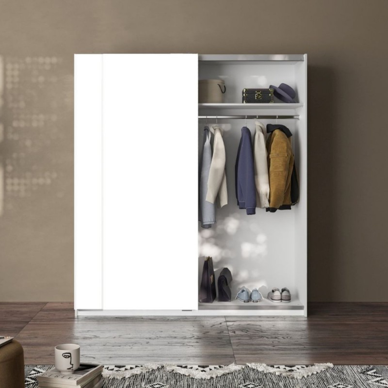 Armadio Swing 2 Ante Scorrevoli 180 cm – Bianco Opaco - immagine 3