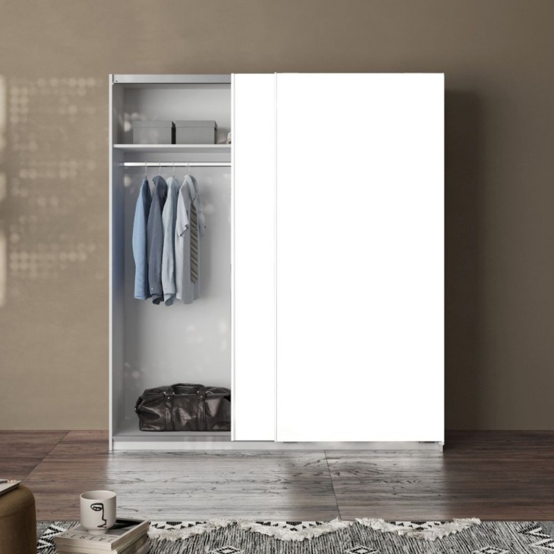 Armadio Swing 2 Ante Scorrevoli 180 cm – Bianco Opaco - immagine 4