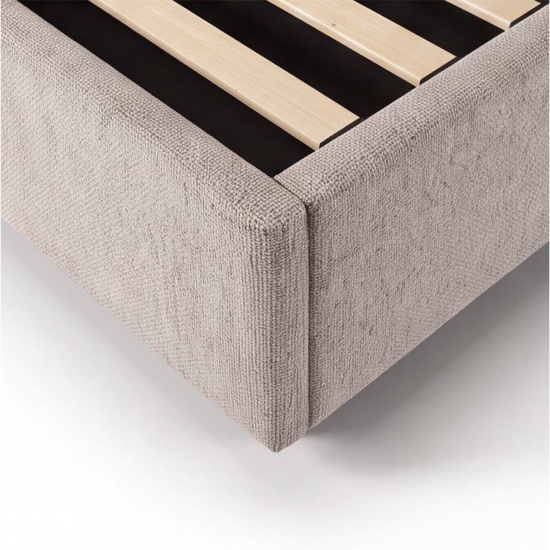 Letto alla Francese ASCOLI 140x190 con Contenitore e Rete Inclusa – Taupe - immagine 6