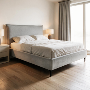 Letto Matrimoniale Line con Contenitore 160x190 cm – Grigio Chiaro