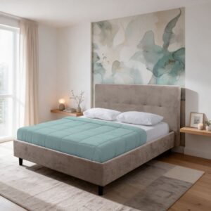 Letto Matrimoniale Snello 160x190 cm con Rete Inclusa – Tortora