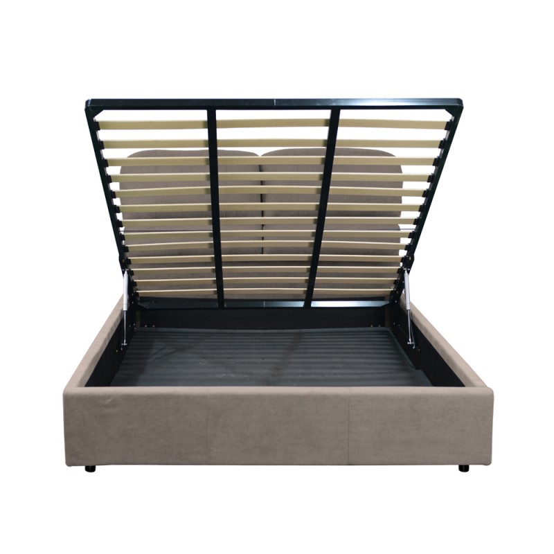 Letto matrimoniale Sofaback contenitore Enjoy 03 Taupe 160x190 cm - immagine 3
