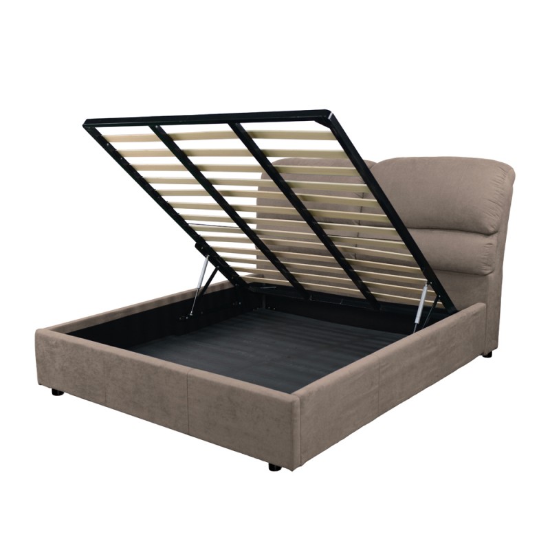 Letto matrimoniale Sofaback contenitore Enjoy 03 Taupe 160x190 cm - immagine 5