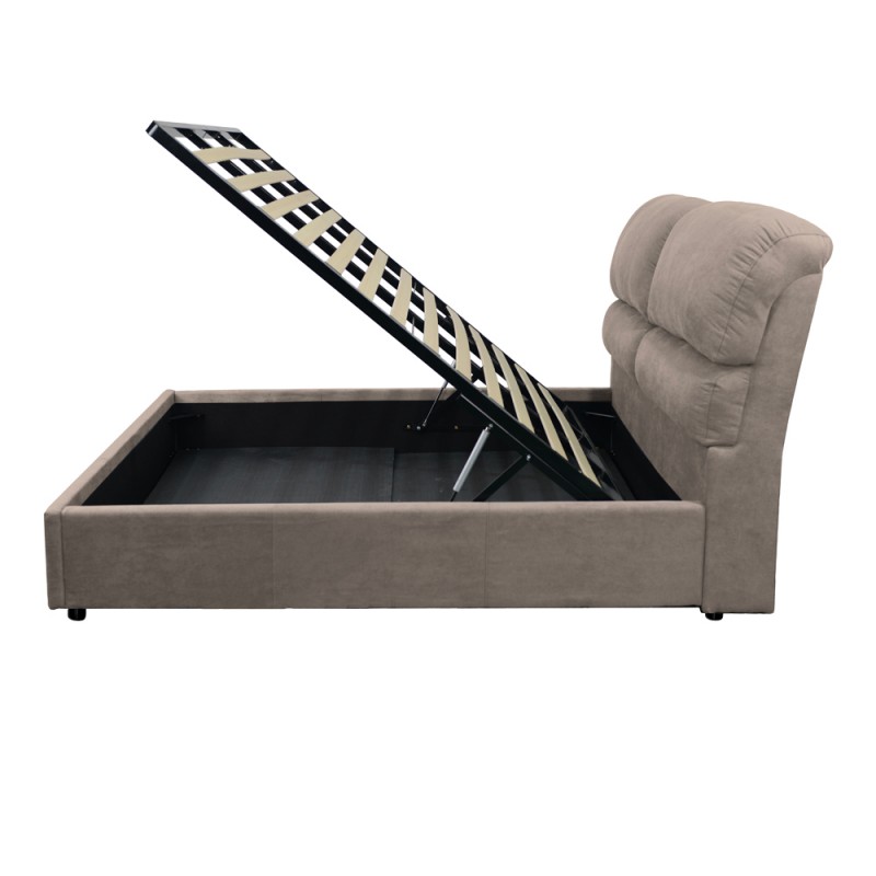 Letto matrimoniale Sofaback contenitore Enjoy 03 Taupe 160x190 cm - immagine 7