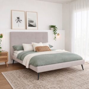 Letto matrimoniale Stiletto 160x190 cm – Grigio chiaro
