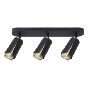 Faretto da soffitto Fiore 3 Luci GU10 Nero e Oro