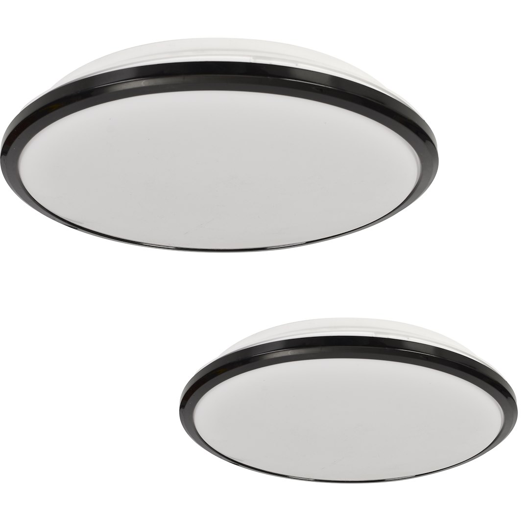 Plafoniera LED TERMA 24W Ø36 cm Nera IP44 – Luce Neutra 4000K