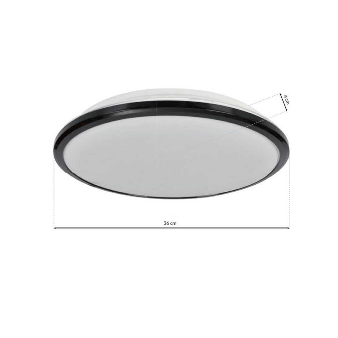 Plafoniera LED TERMA 24W Ø36 cm Nera IP44 – Luce Neutra 4000K - immagine 6