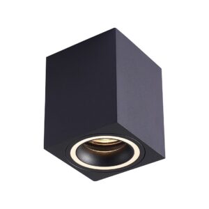 Faretto da Soffitto Bima Quadrato Nero GU10 in Alluminio – 8x8x10 cm